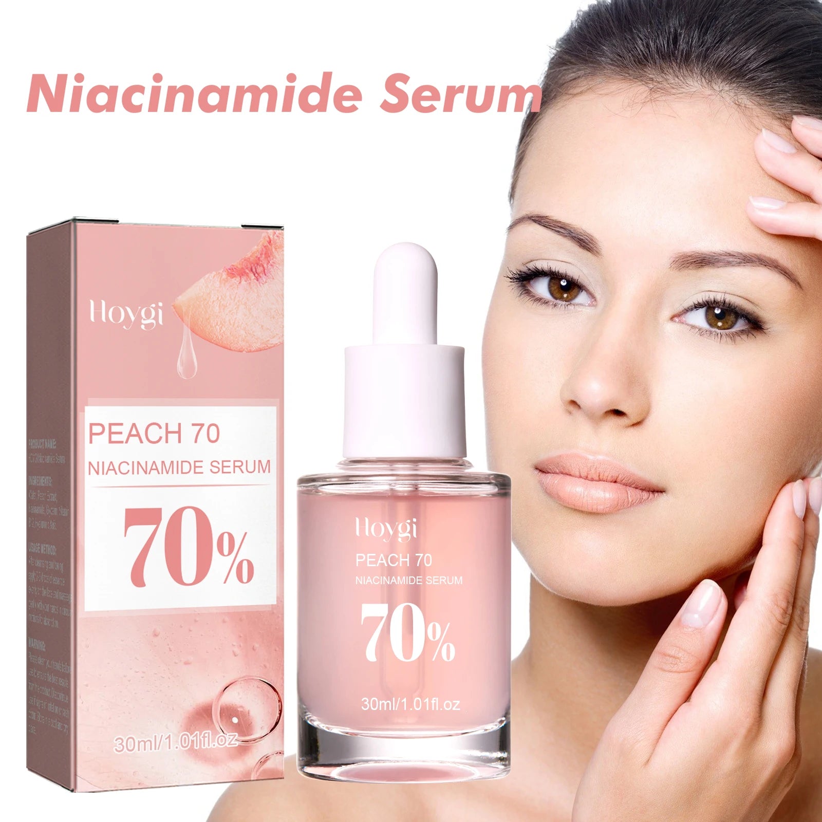 Hoygi Peach 70% Niacinamide Essence – Moisturizing, Firming, and Pore Refining