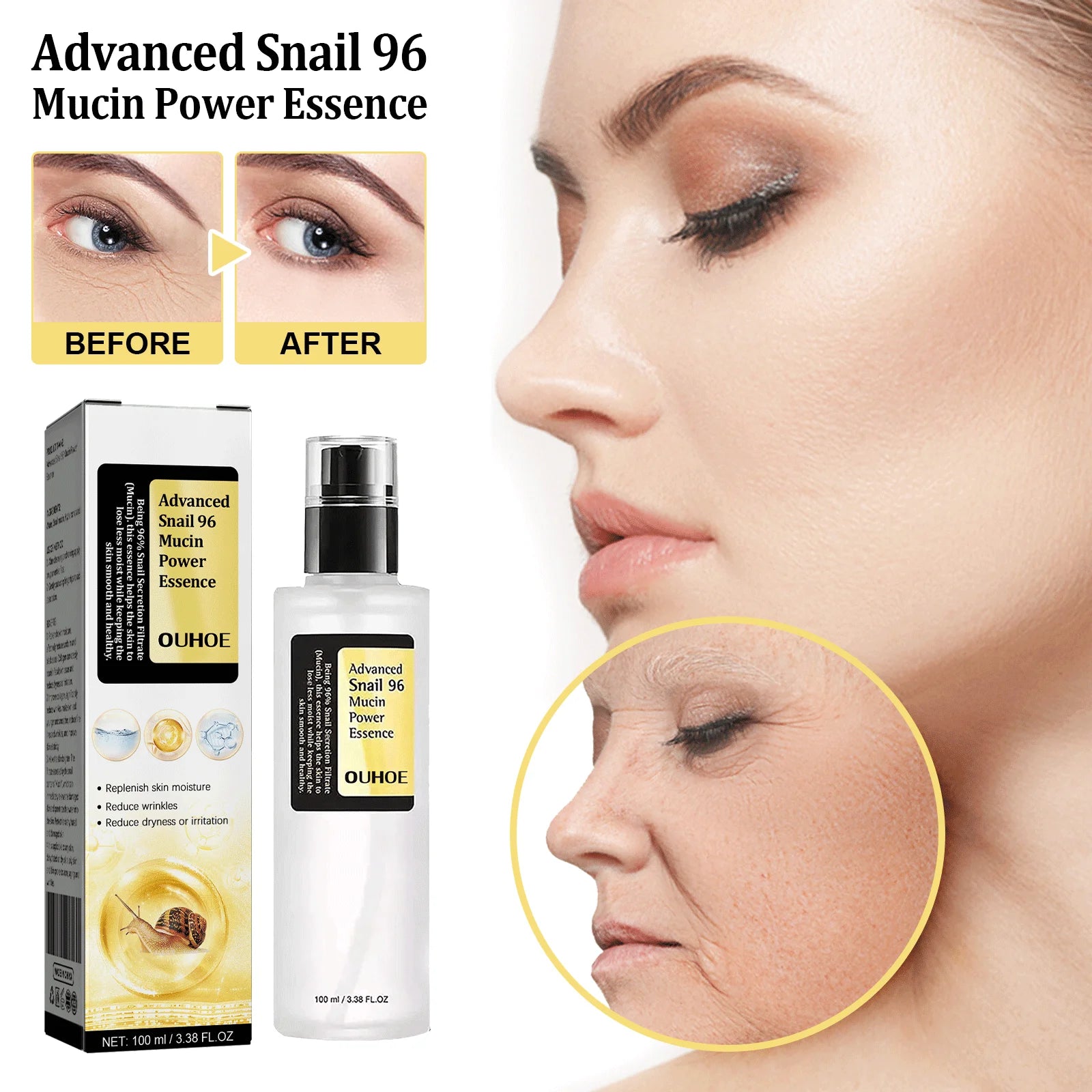 OUHOE Advanced Skincare Anti Aging 96% Snail Mucus Skin Care