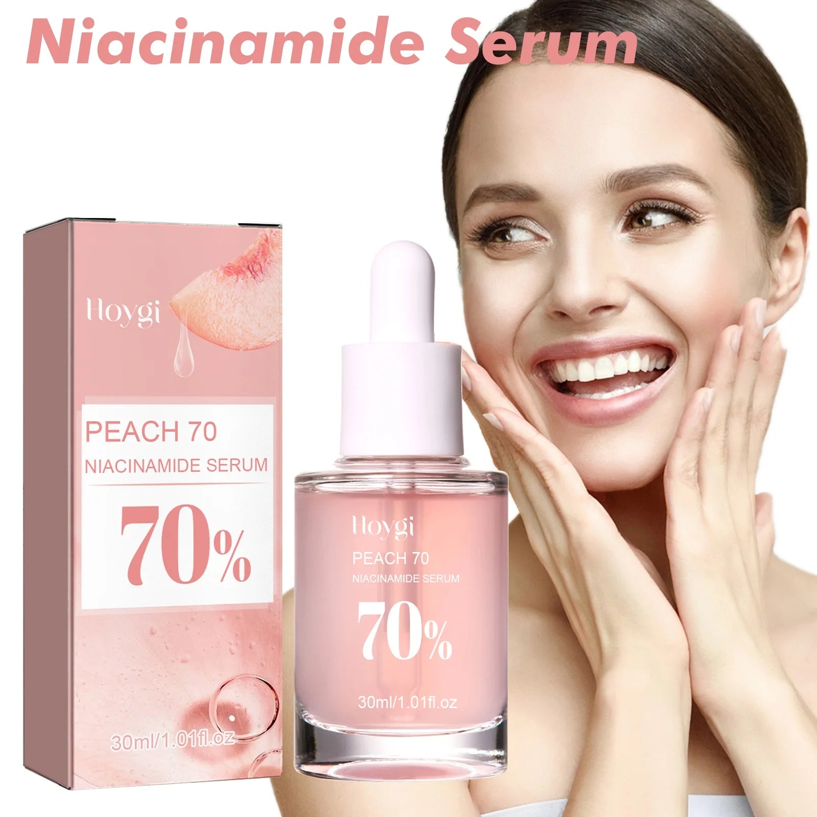 Hoygi Peach 70% Niacinamide Essence – Moisturizing, Firming, and Pore Refining