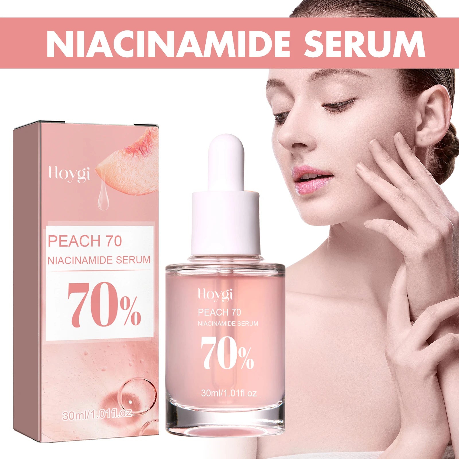 Hoygi Peach 70% Niacinamide Essence – Moisturizing, Firming, and Pore Refining