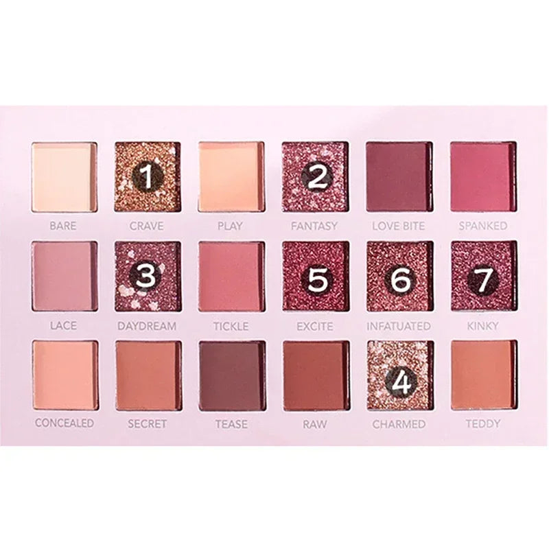 Eyeshadow Palette With Makeup Mirror Pearlescent Matte