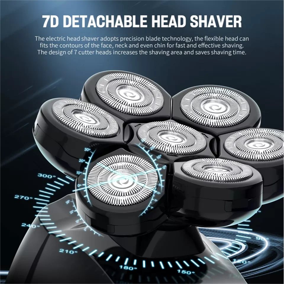 SEJOY 6-in-1 Multifunctional 7D Head Shaver