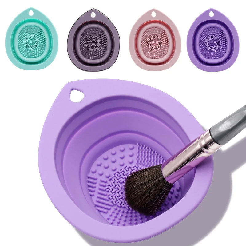 Silicone Makeup Brush Cleaner Folding Bowl