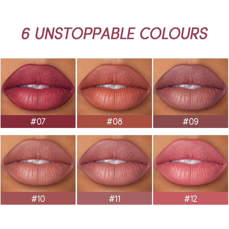 High Pigmented 2 In 1 Matte Lipstick&lip Liner Set 12 Colors Lip Pencil