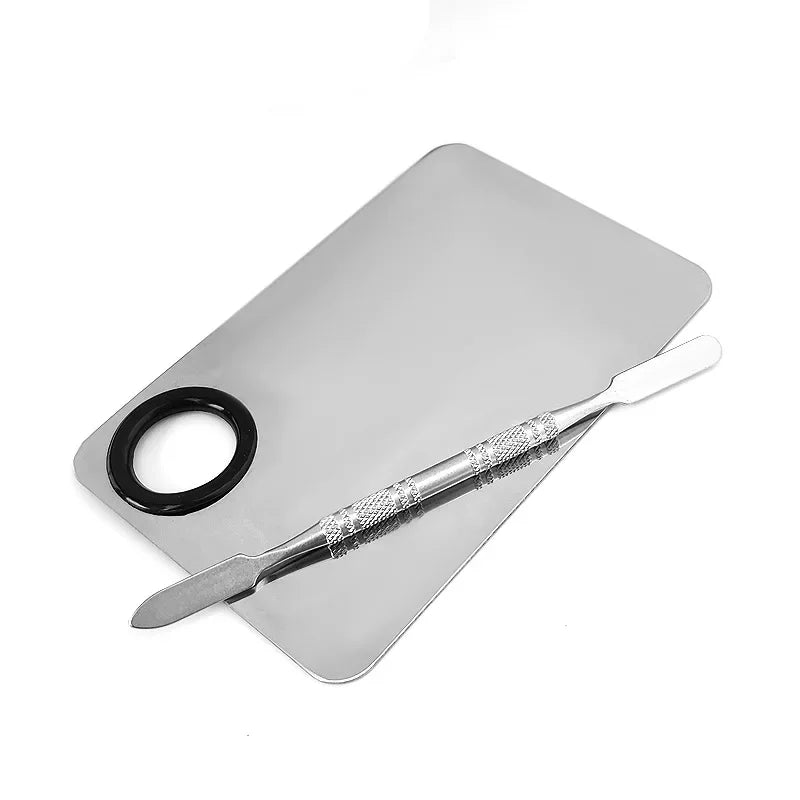 Stainless Steel Metal Mixing Tray with Spatula