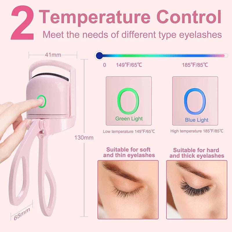 USB Rechargeable Heated Eyelash Curler – Quick Heating for Long-Lasting, Gorgeous Curls