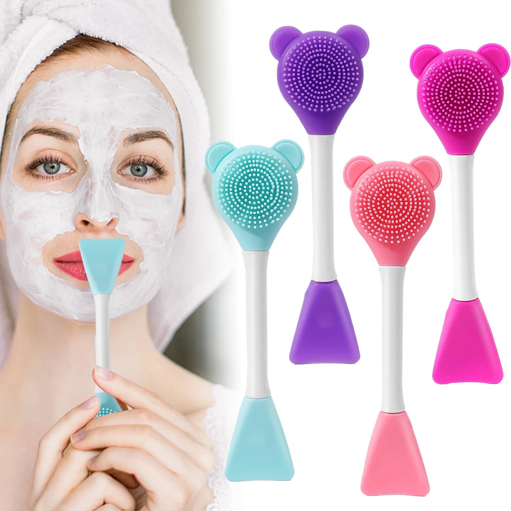 Double Head Silicone Facial Mask Brush Applicator