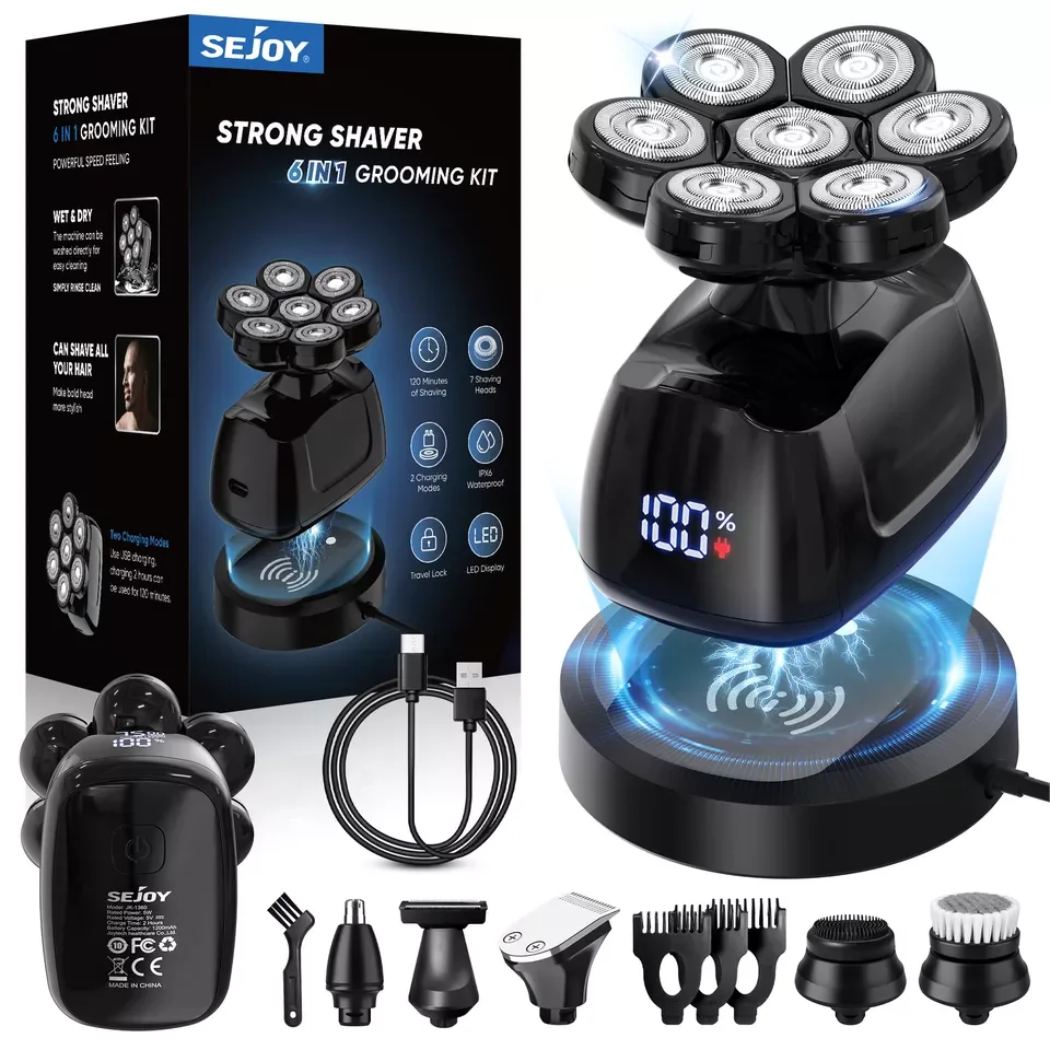 SEJOY 6-in-1 Multifunctional 7D Head Shaver