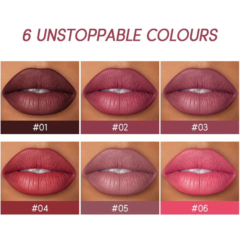 High Pigmented 2 In 1 Matte Lipstick&lip Liner Set 12 Colors Lip Pencil