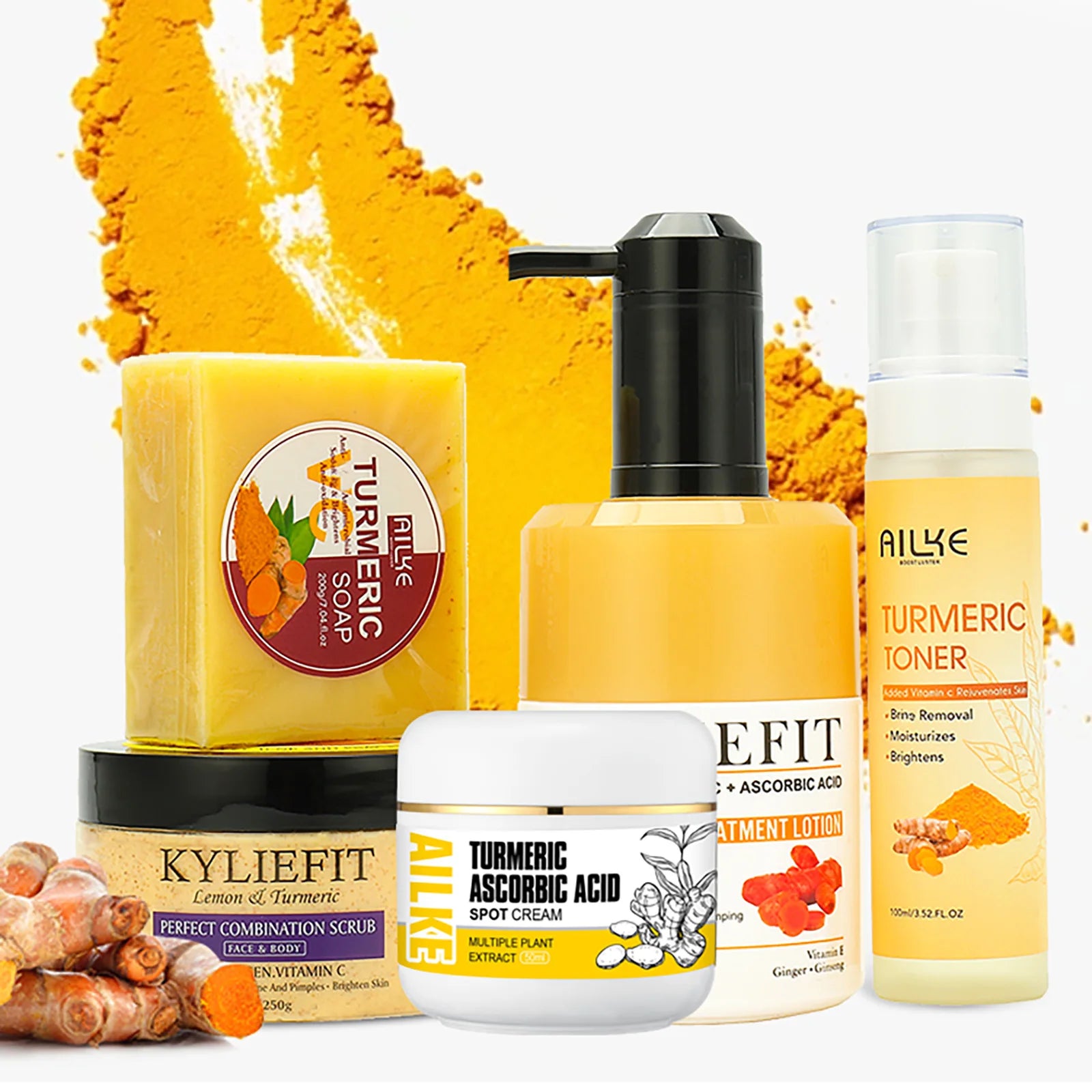 AILKE Organic Turmeric Skin Care Set