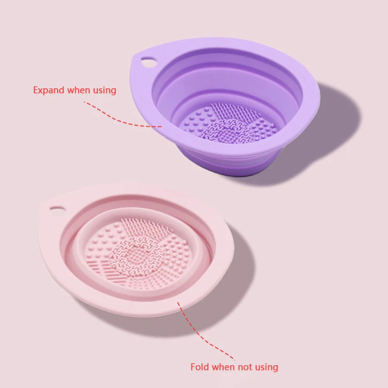 Silicone Makeup Brush Cleaner Folding Bowl