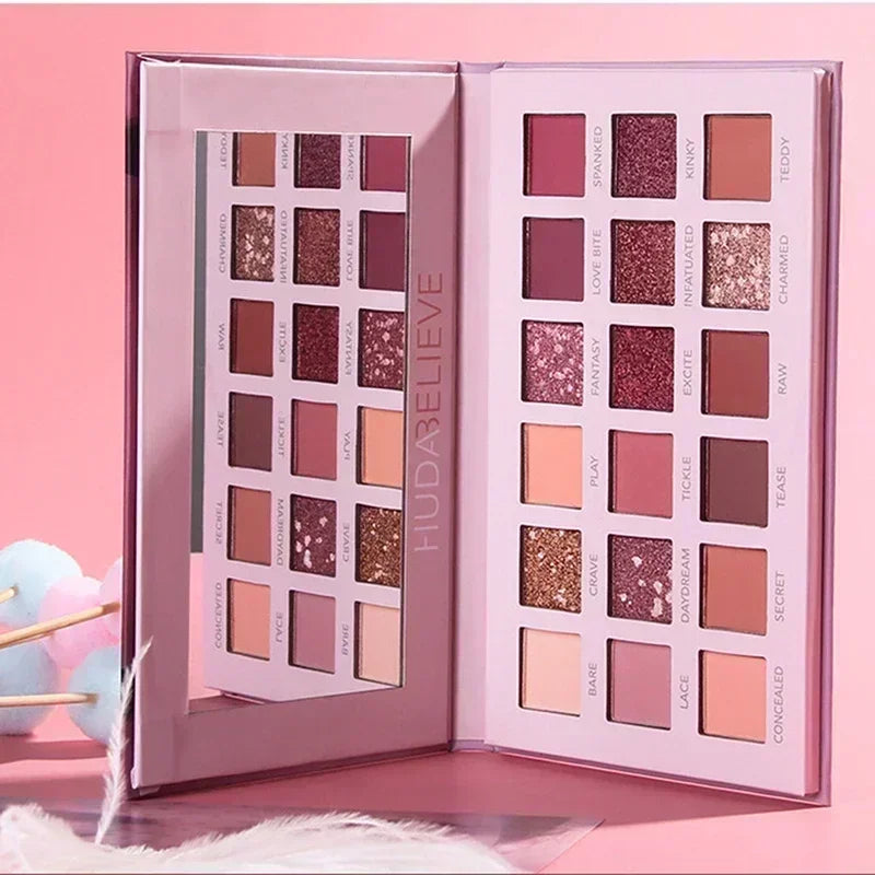 Eyeshadow Palette With Makeup Mirror Pearlescent Matte