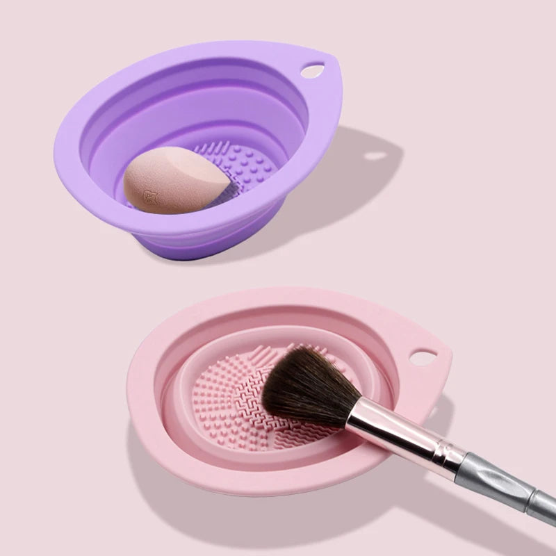 Silicone Makeup Brush Cleaner Folding Bowl