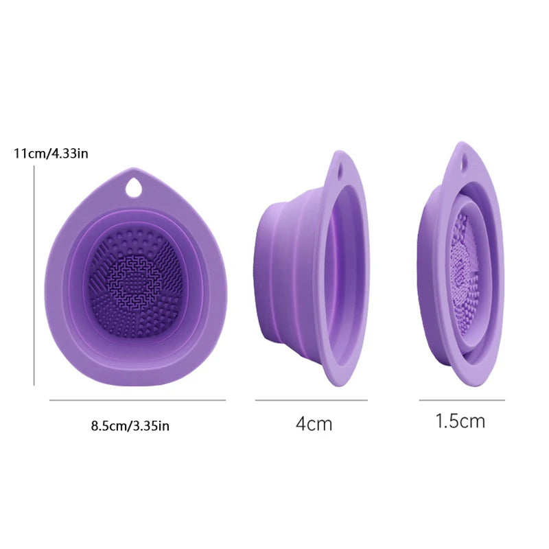 Silicone Makeup Brush Cleaner Folding Bowl